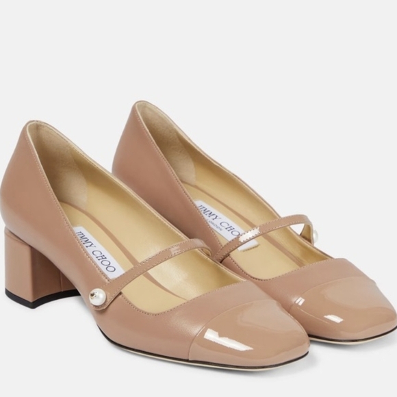 Jimmy Choo Tan Block Heel Pumps - Picture 2 of 13